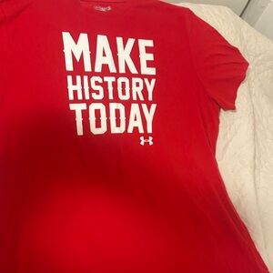Under Armour Bold Red Tee with Motivational Print